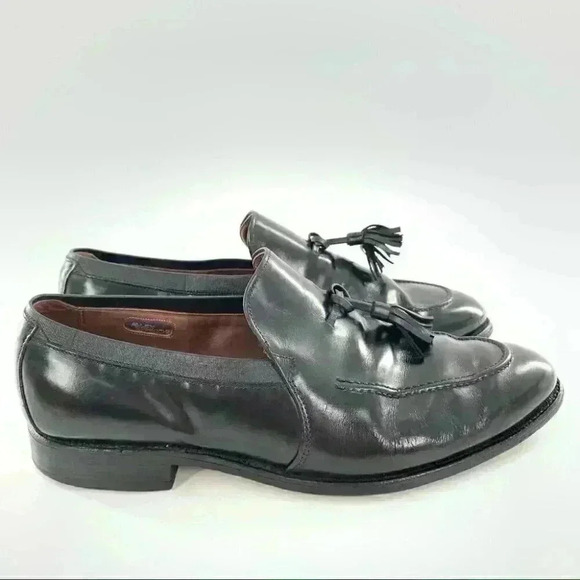 Allen Edmonds Ethan size 9.5 black leather vintage 90s slip on tassel loafers main image 9